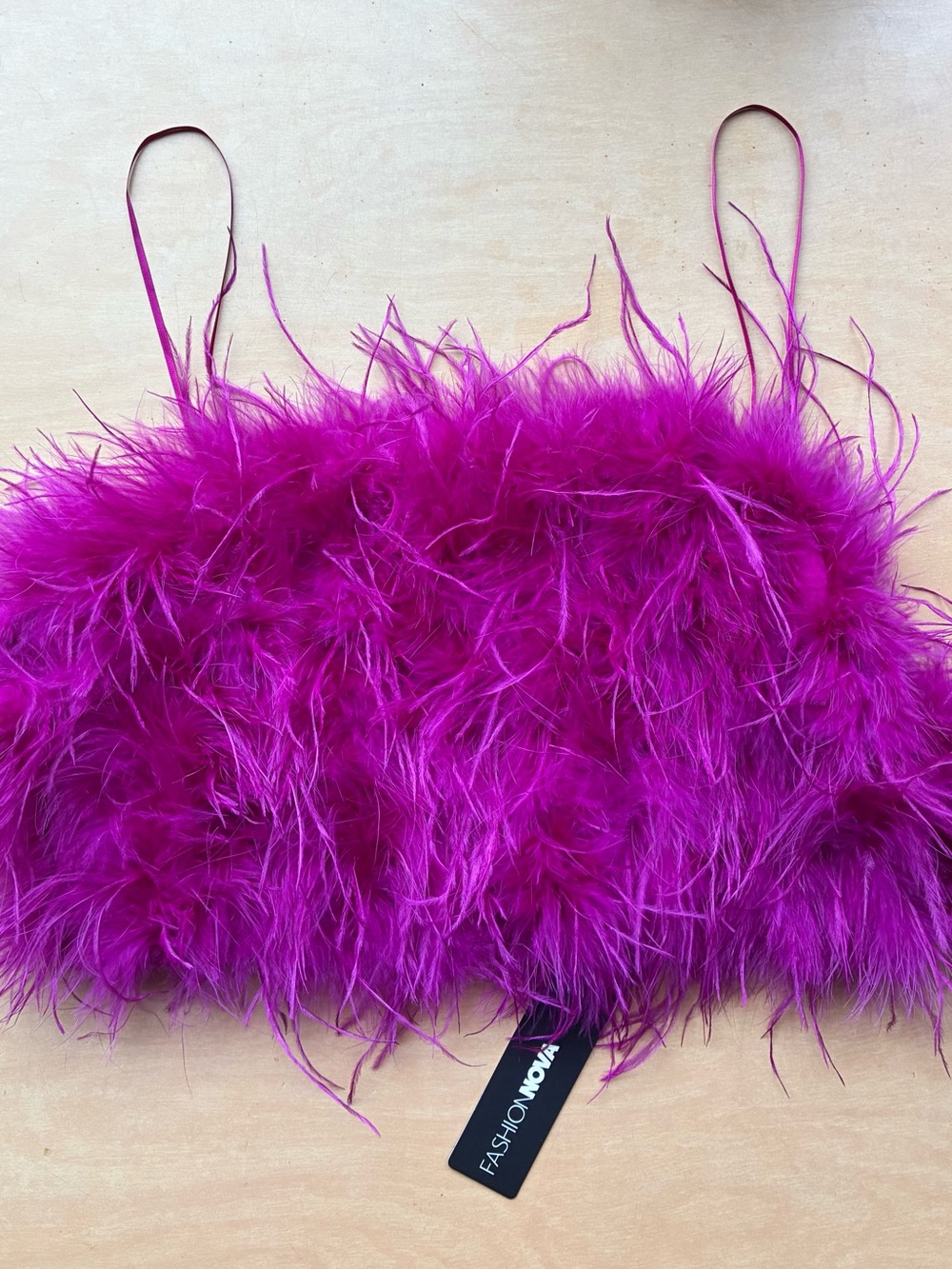Fabulous Magenta Marabou cropped tank/bralette from Fashion Nova new with tags!!